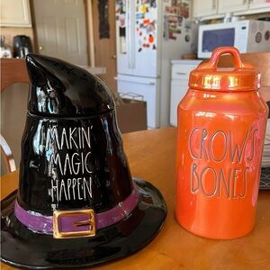 Halloween Witch Hat and Potion Jar Set - Black and Orange. $25 each